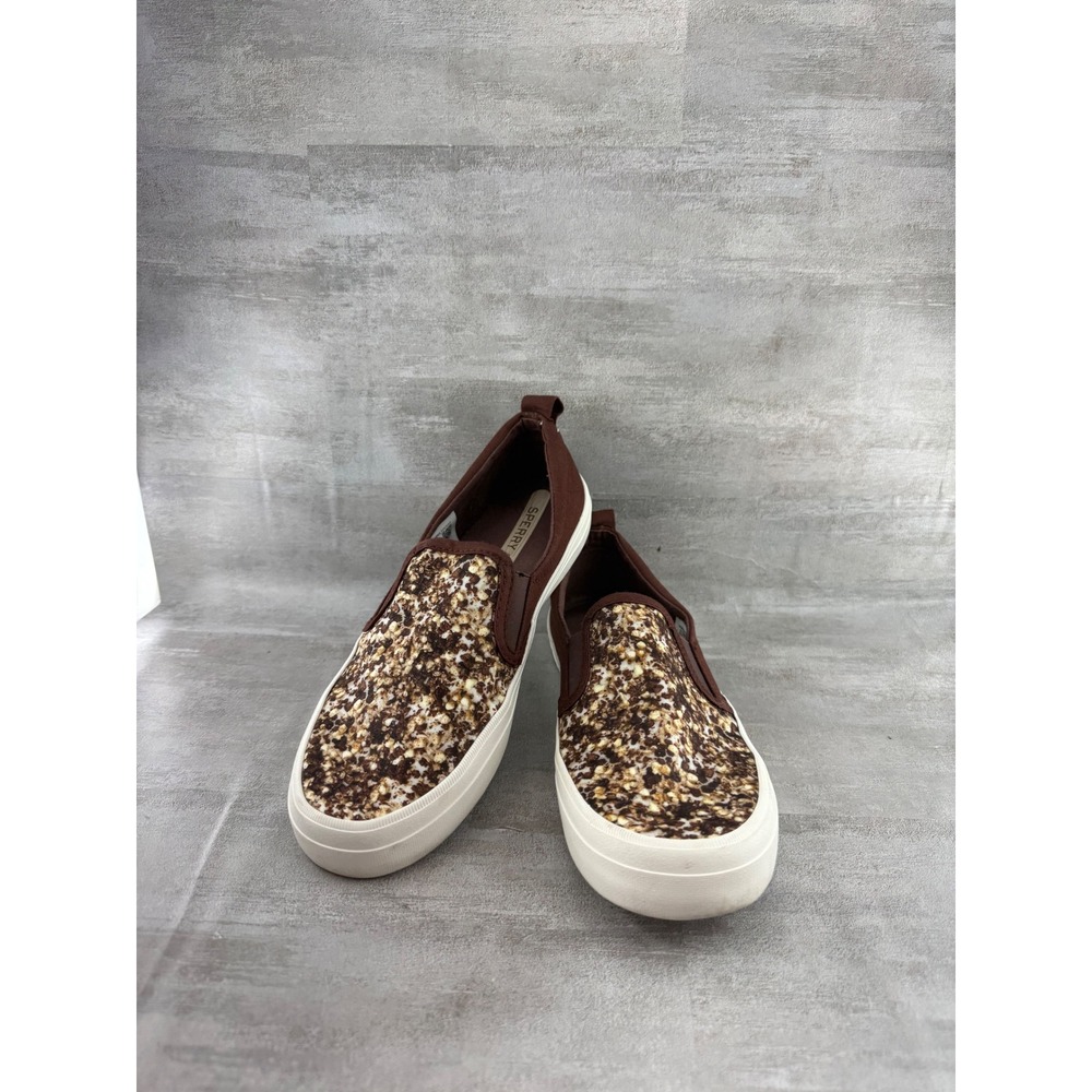 Sperry Good Humor Chocolate Eclair Slip On Sneakers Brown STS86991 Women Sz 7.5